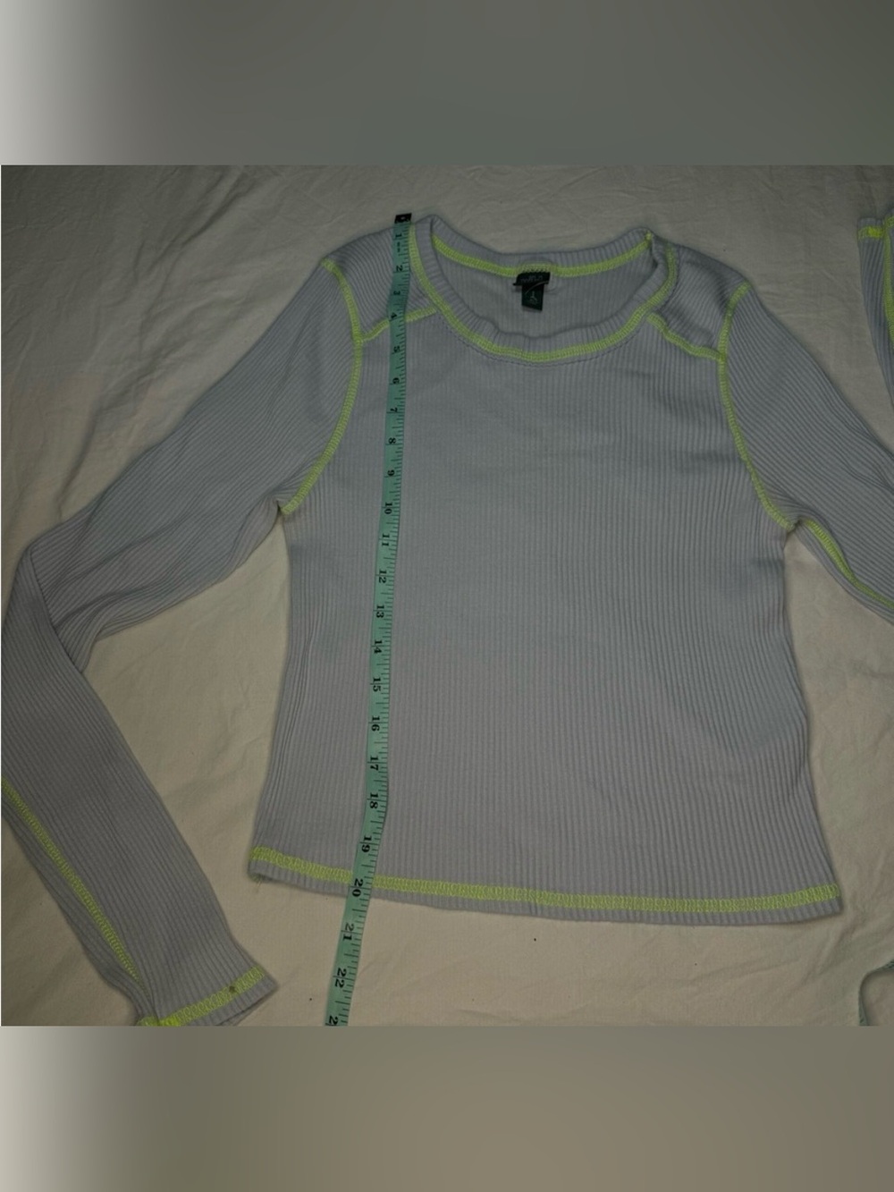 WILD FABLE Shirt Blue with Neon Green Stitching Long Sleeve / XL / Stitch Ribbed - Picture 6 of 7